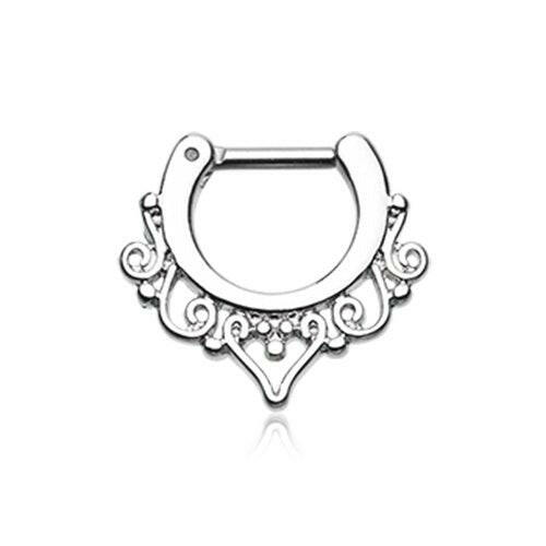 Goddess Filigree Septum Clicker Septum Ring Impulse Piercings 16 GA (1.2mm) 1/4" (6mm)