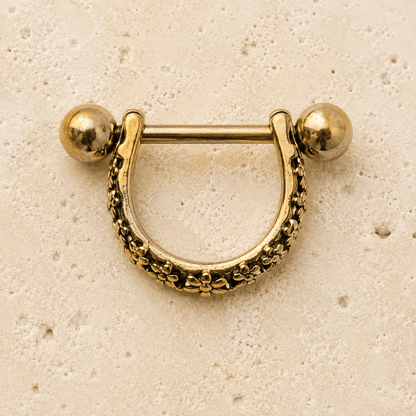 Gold Daisy Ear Cuff Cartilage Earring 16G Mirror