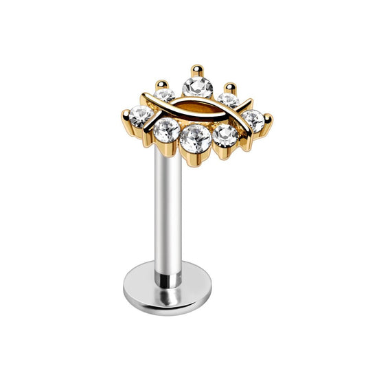 Gold Plated Ancient Symbol CZ Labret - Skin Metals