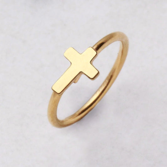 Gold Plated Annealed Cross Nose Hoop - Skin Metals