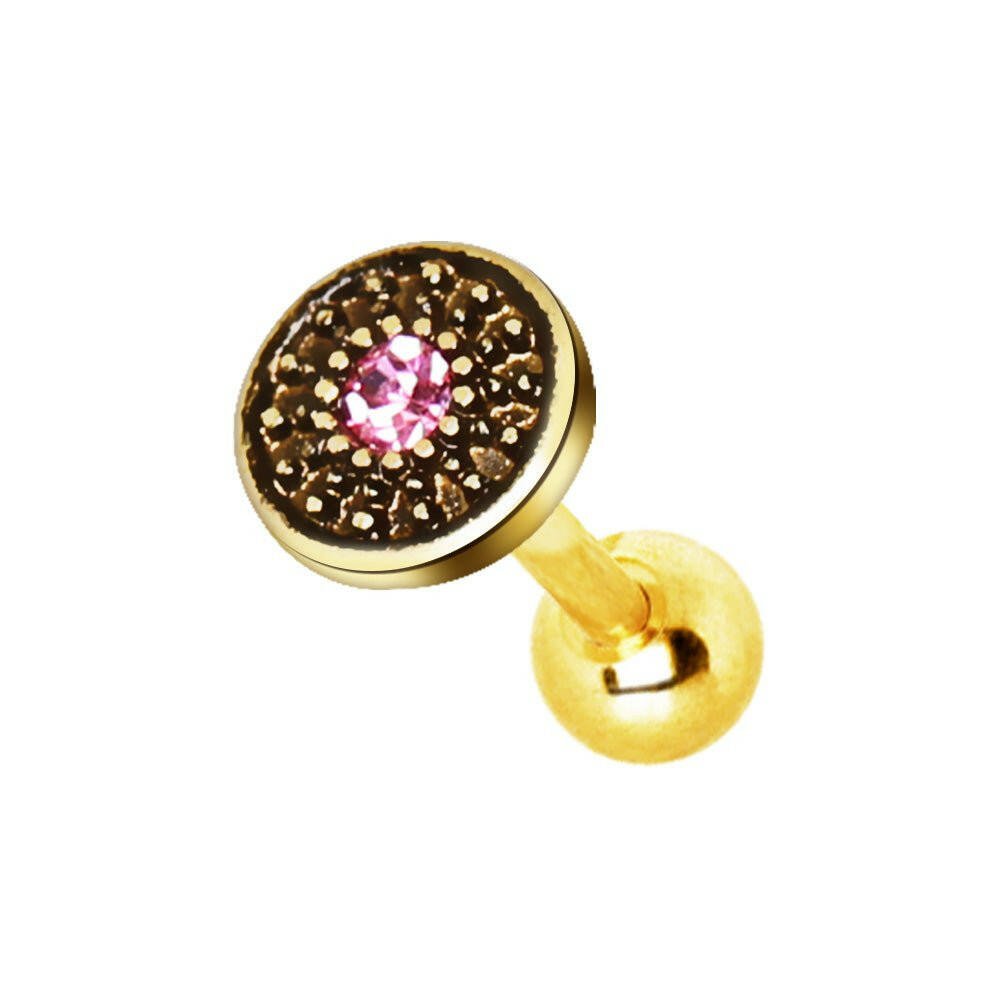 Gold Plated Antique Tribal Shield Cartilage Earring