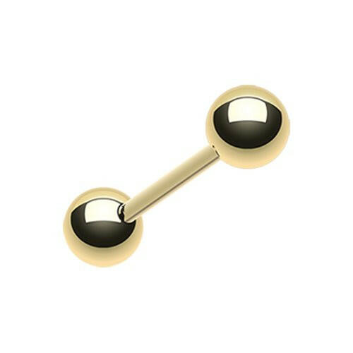 Gold Plated Basic Steel Barbell Barbell Impulse Piercings 16 GA (1.2mm) 5/16" (8mm) 1/8" (3mm)