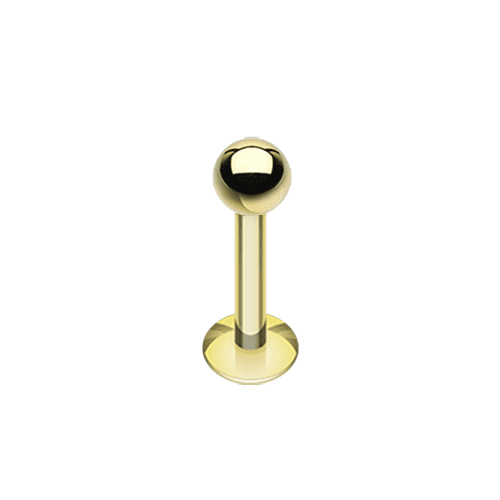 Gold Plated Basic Steel Labret Labret Impulse Piercings 16 GA (1.2mm) 5/16" (8mm) 1/8" (3mm)