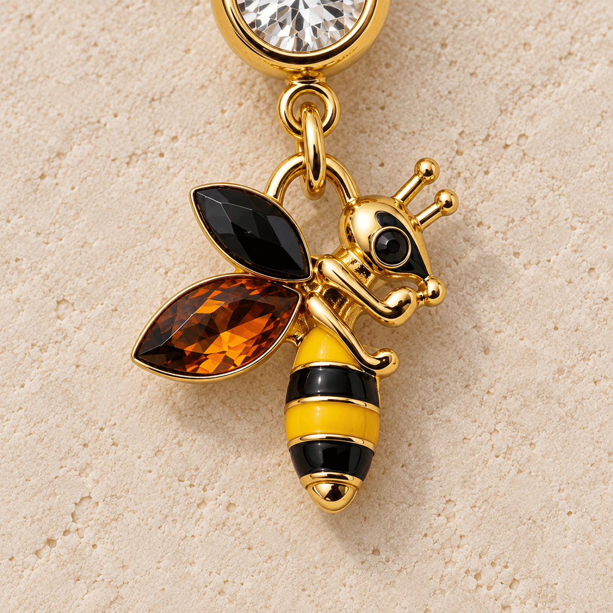 Gold Plated Bumble Bee Dangle Navel Ring - Skin Metals