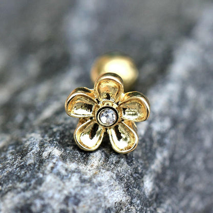 Gold Plated Daisy Flower Cartilage Earring Cartilage Earring Impulse Piercings