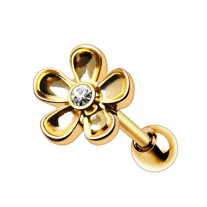 Gold Plated Daisy Flower Cartilage Earring Cartilage Earring Impulse Piercings