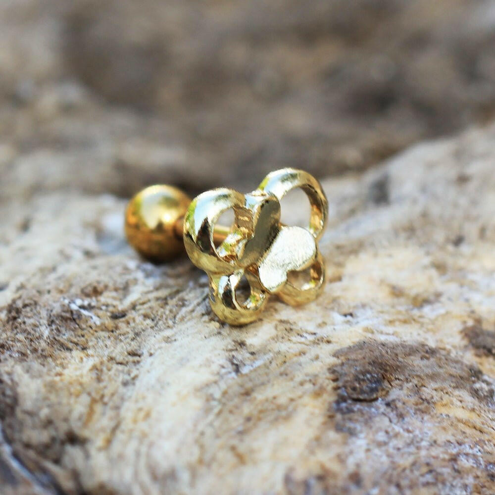 Gold Plated Double Butterfly Cartilage Earring