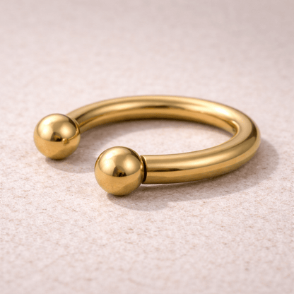 Gold Plated Fake Septum Clicker with Removable Balls Fake Septum Ring Impulse Piercings