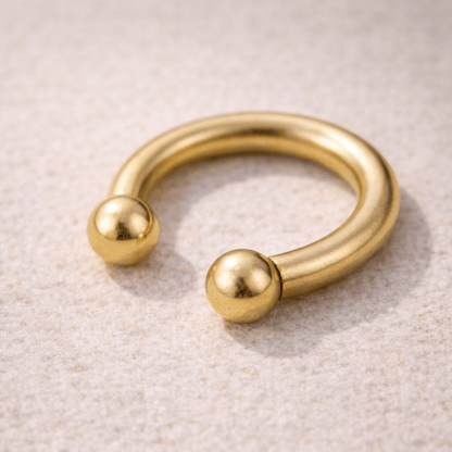 Gold Plated Fake Septum Clicker with Removable Balls Fake Septum Ring Impulse Piercings