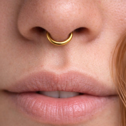 Gold Plated Fake Septum Clicker with Removable Balls Fake Septum Ring Impulse Piercings