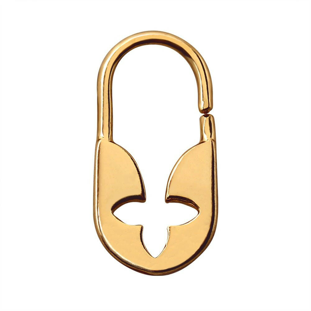 Gold Plated Flower Padlock Cartilage Earring / Septum Ring Septum Ring Impulse Piercings