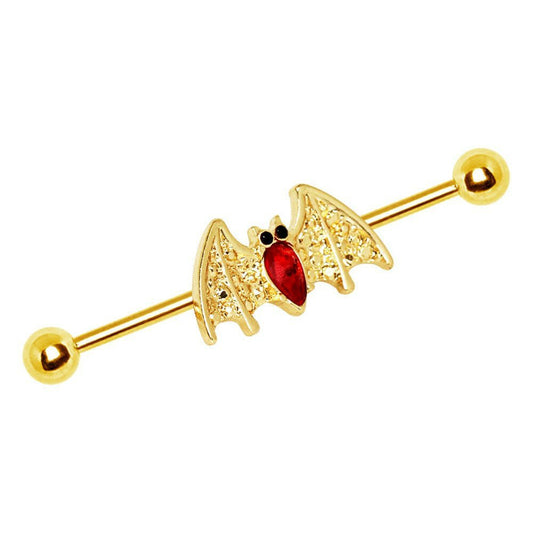 Gold Plated Industrial Barbell with Golden Blood Bat