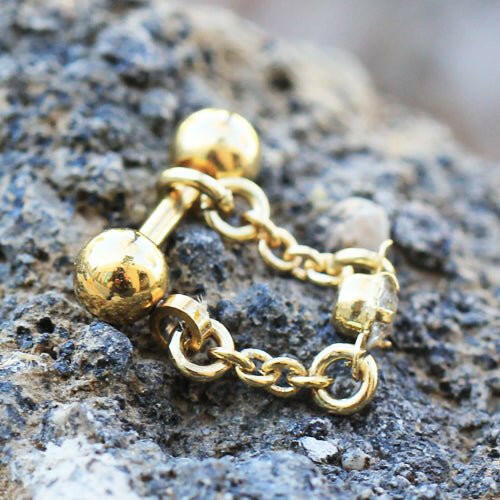 Gold Plated Jeweled Chain Wrap Cartilage Earring Cartilage Impulse Piercings