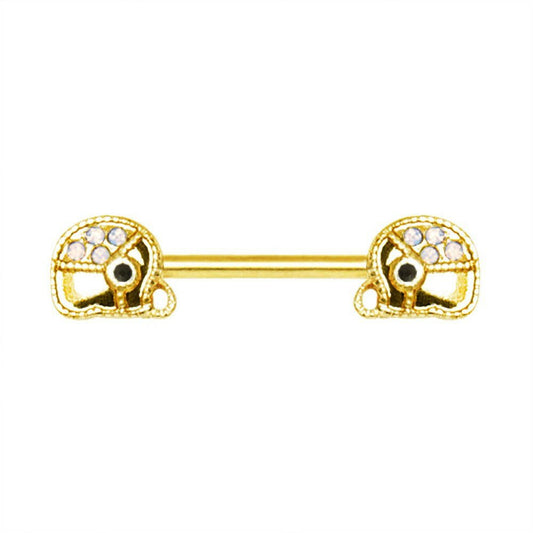Gold Plated Jeweled Elephant Nipple Bar