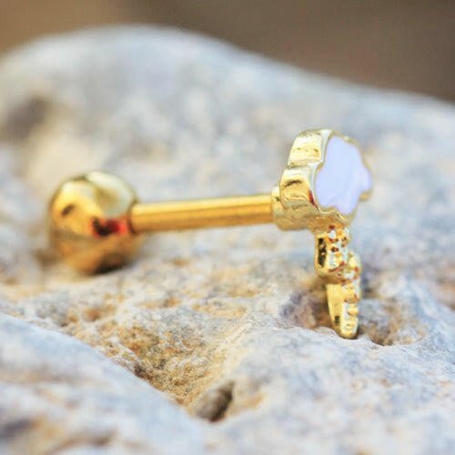 Lightning Cloud Cartilage Earring side profile
