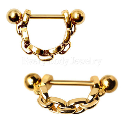 Gold Plated Link Chain Cartilage Cuff Earring Cartilage Earring Impulse Piercings