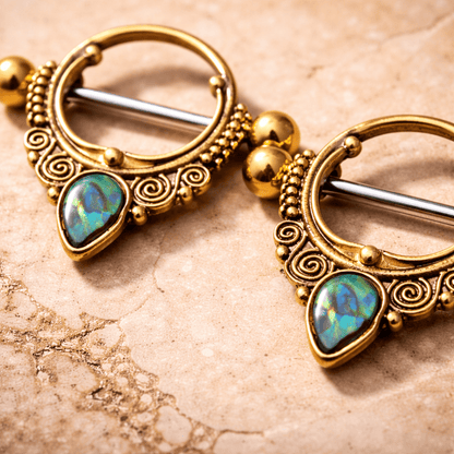 ornate abalone shell nipple