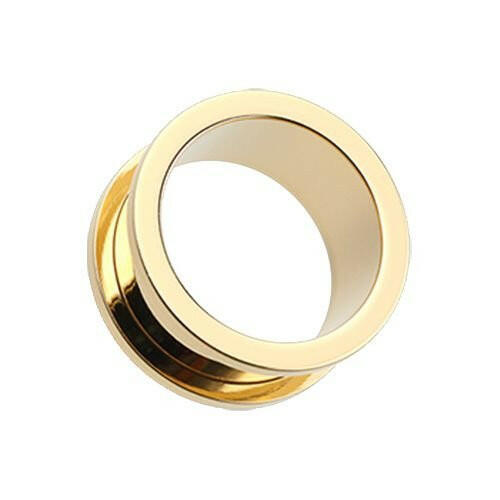 Gold Plated Screw-Fit Ear Gauge Tunnel Plug Earrings Plug Earrings Impulse Piercings