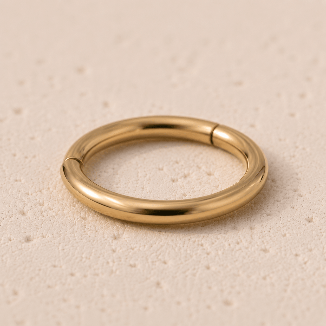 Gold Plated Seamless Clicker Ring 18G 16G 14G Surgical Steel