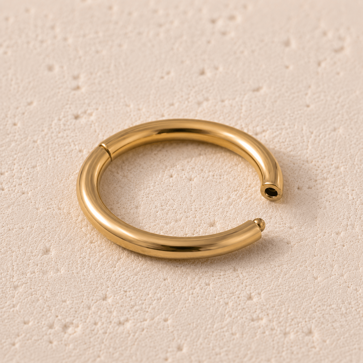 Gold Plated Seamless Clicker Ring 18G 16G 14G Surgical Steel