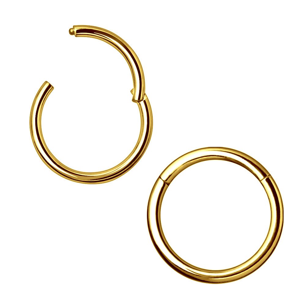 Gold Plated 316L Surgical Steel Seamless Clicker Ring - Skin Metals