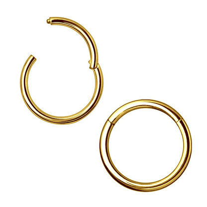 Gold Plated 316L Surgical Steel Seamless Clicker Ring - Skin Metals