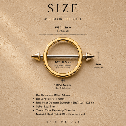 Gold Plated Spiked Circular Nipple Shield