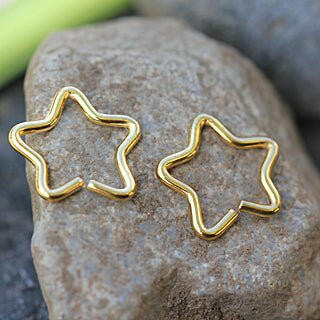 Gold Plated Star Shaped Cartilage Earring Cartilage Earring Impulse Piercings