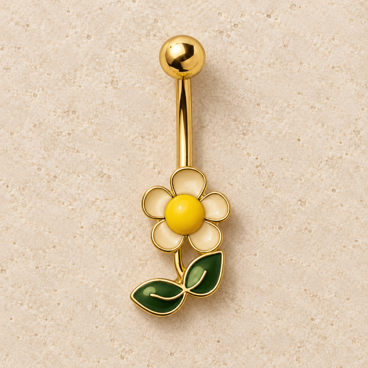Gold Plated Summer Wildflower Navel Ring - Skin Metals
