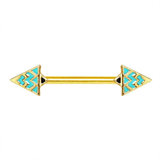 Gold Plated Triangle Nipple Bar Nipple Ring Impulse Piercings