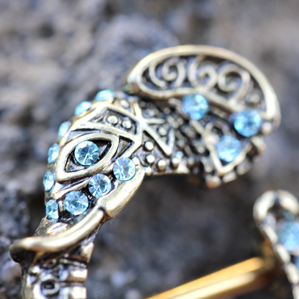 Gold Plated Tribal Elephant Nipple Shield Nipple Ring Impulse Piercings