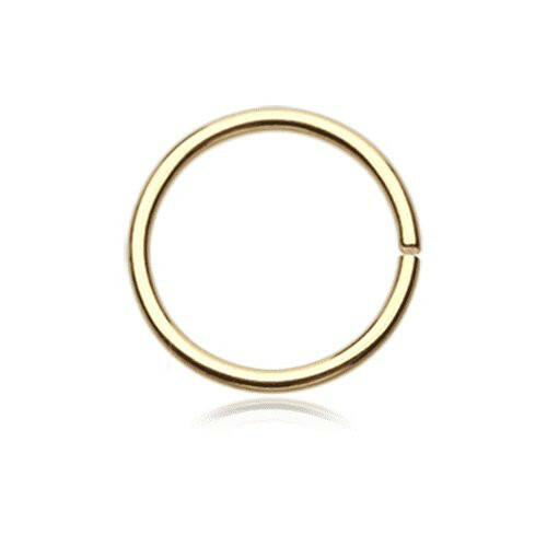 Gold PVD Basic Steel Bendable Nose Hoop Nose Ring Impulse Piercings 20 GA (0.8mm) 1/4" (6mm)