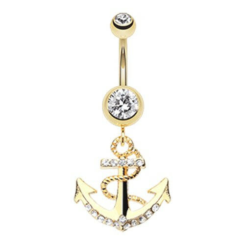 Golden Anchor Dock Belly Button Ring Navel Ring Impulse Piercings