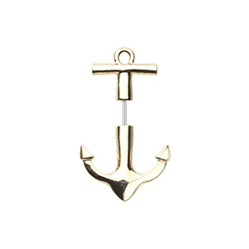 Golden Anchor Fake Taper Earring Fake Tapers Impulse Piercings 20 gauge (0.8mm)