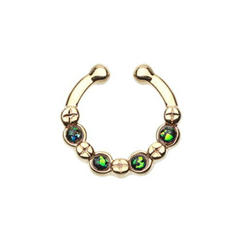 Golden Aurea Sparkle Fake Septum Clip-On Ring Fake Septum Ring Impulse Piercings