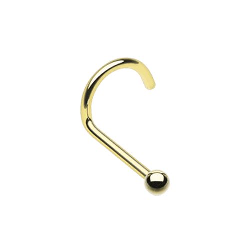 Golden Ball Basic Nose Screw Ring Nose Ring Impulse Piercings