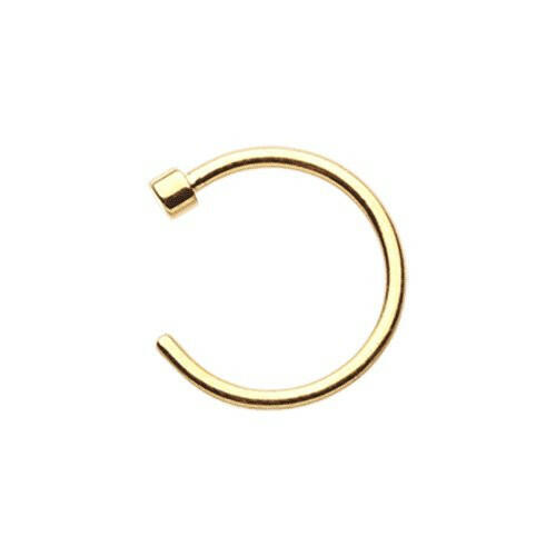 Golden Basic Steel Nose Hook Disk End Hoop Ring Nose Ring Impulse Piercings 20 GA (0.8mm) 5/16" (8mm)