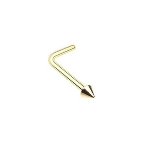 Golden Basic Steel Spike L-Shape Nose Ring Nose Ring Impulse Piercings Default Title