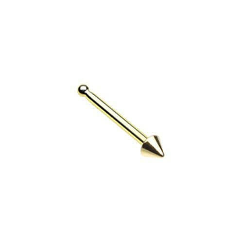 Golden Basic Steel Spike Nose Stud Ring Nose Ring Impulse Piercings Default Title