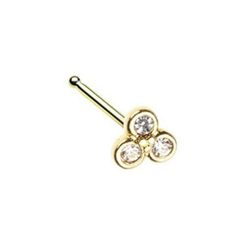 Golden Bezel Trilogy Nose Stud Ring Nose Ring Impulse Piercings Default Title