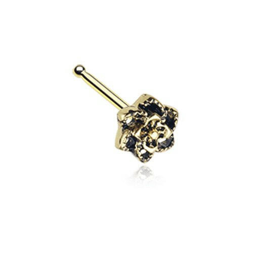 Golden Camellia Flower Filigree Icon Nose Stud Ring Nose Ring Impulse Piercings