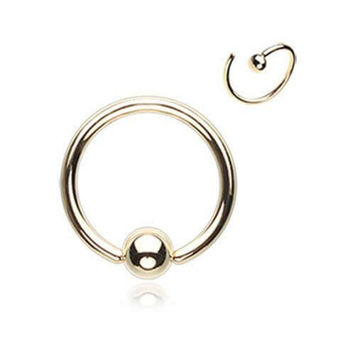 Golden CBR Style Bendable Steel Nose Hoop Nose Ring Impulse Piercings 20 gauge (0.8mm) 5/16" (8mm)