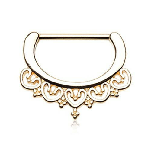 Golden Celestial Filigree Nipple Clicker Nipple Ring Impulse Piercings