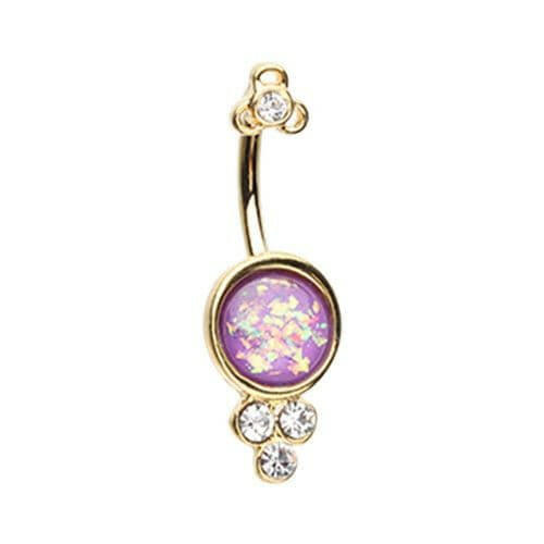 Golden Crop Circles Opal Belly Button Ring Navel Ring Impulse Piercings