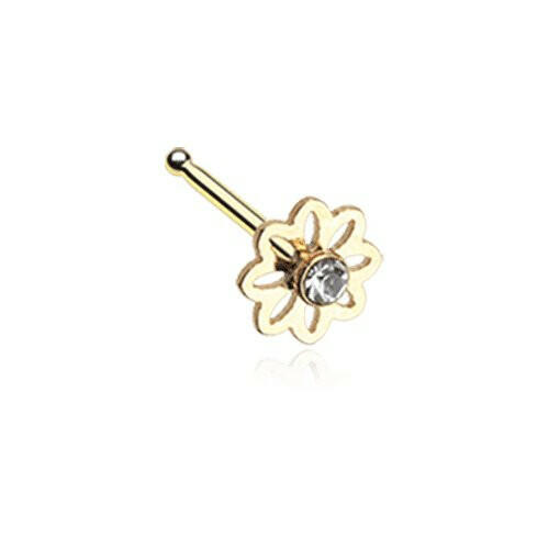 Golden Daisy Breeze Sparkle Nose Stud Ring Nose Ring Impulse Piercings