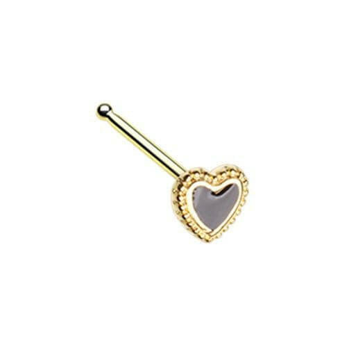 Golden Doily Valentine Heart Nose Stud Ring Nose Ring Impulse Piercings 20 gauge (0.8mm)