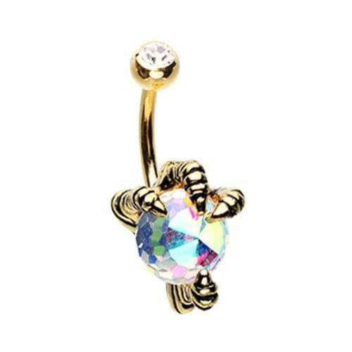 Golden Dragon's Claw Belly Button Ring Navel Ring Impulse Piercings