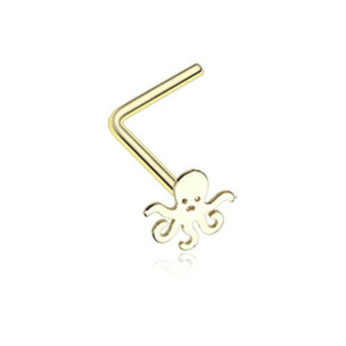 Golden Evil Octopus L-Shaped Nose Ring Nose Ring Impulse Piercings