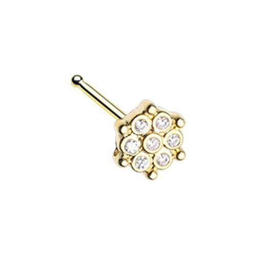 Golden Extravagant Snowflake CZ Nose Stud Ring Nose Ring Impulse Piercings Default Title