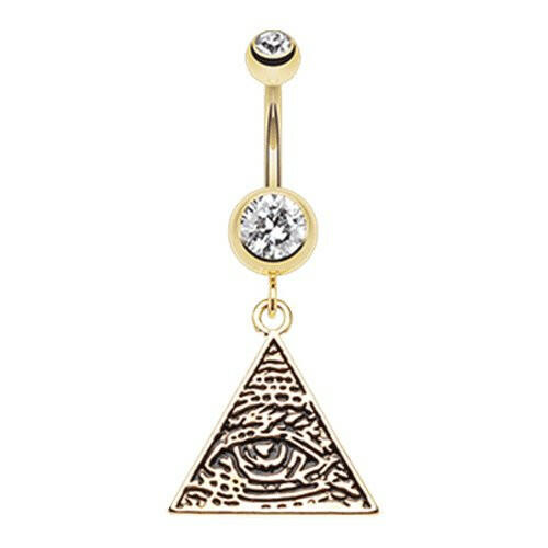 Golden Eye of Providence Belly Button Ring Navel Ring Impulse Piercings